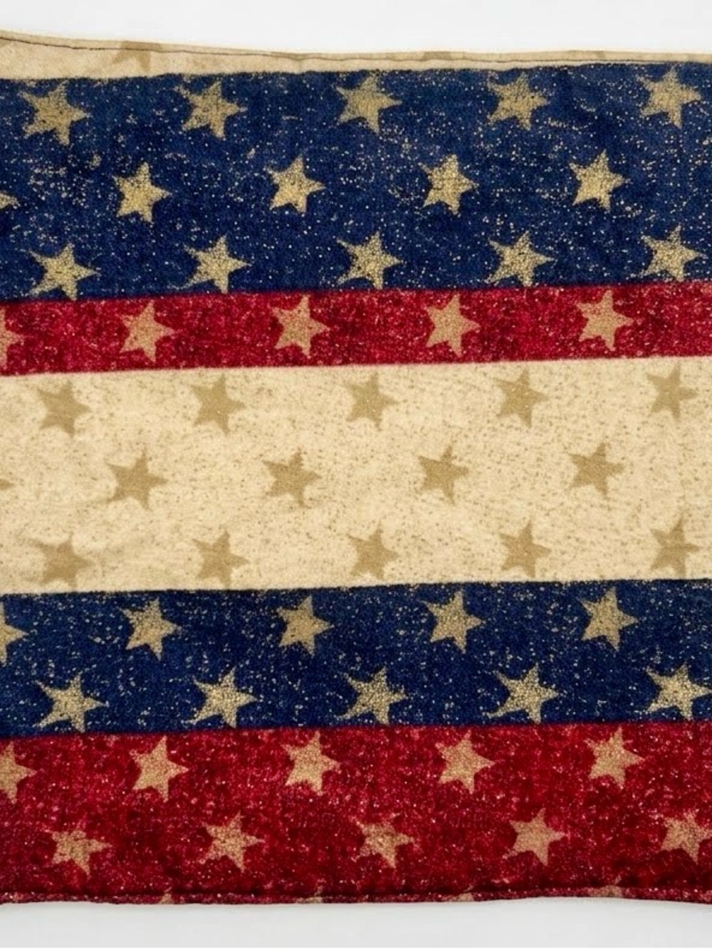 Handmade Patriotic Trivet – 9×9 Red White Blue Gold Stars – New